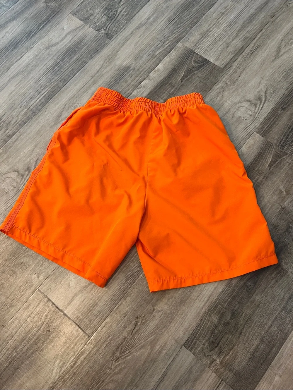 Nike Dri-Fit Orange Boy’s Athletic Shorts with White Swoosh | Size L